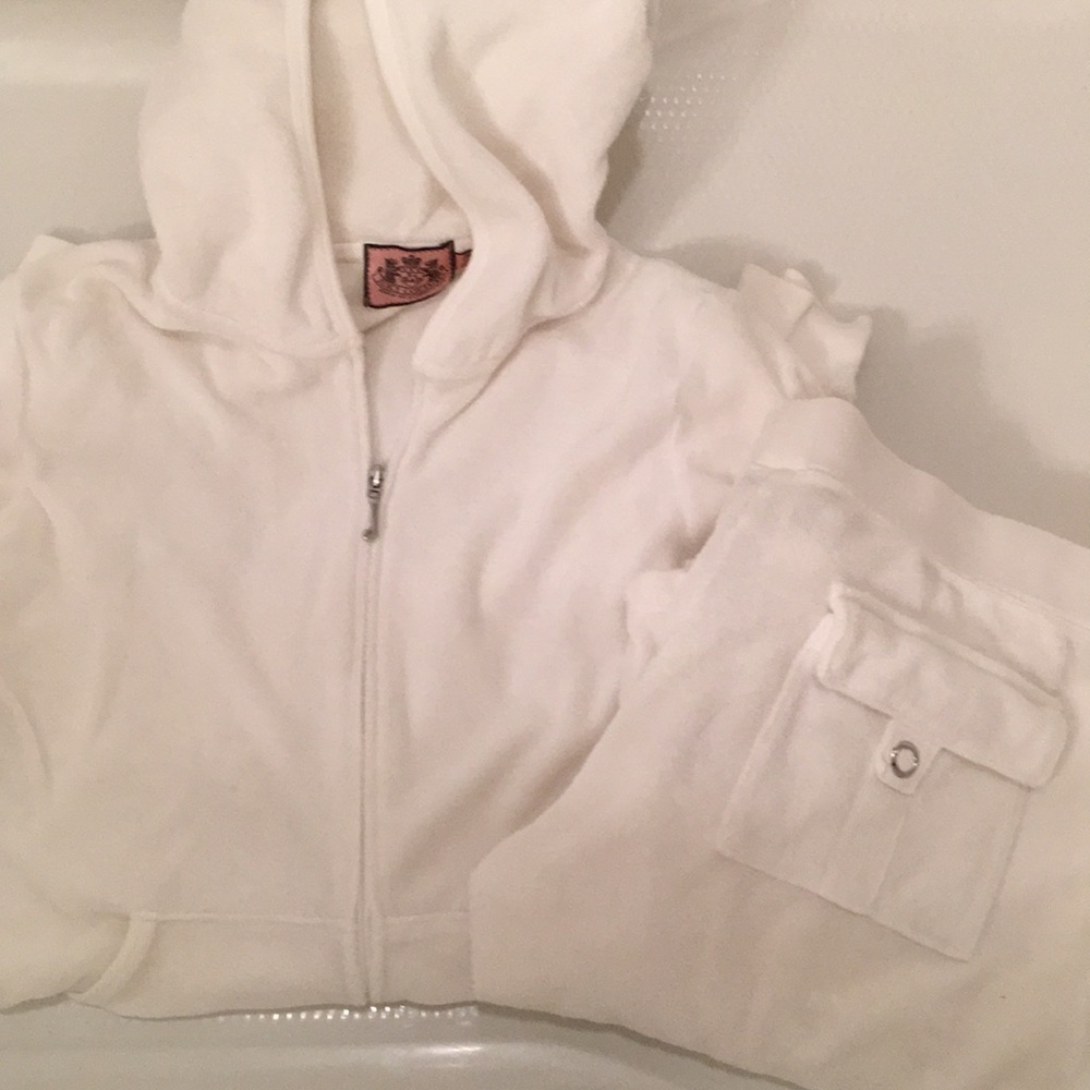 White terrycloth Juicy Couture hoodie & pants set